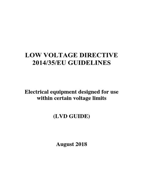 low voltage directive guidelines.